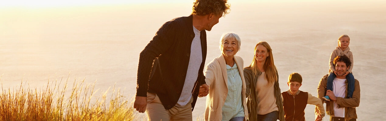 Family near the ocean