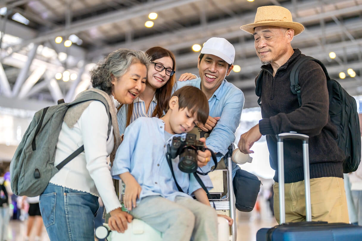 Family in the airport